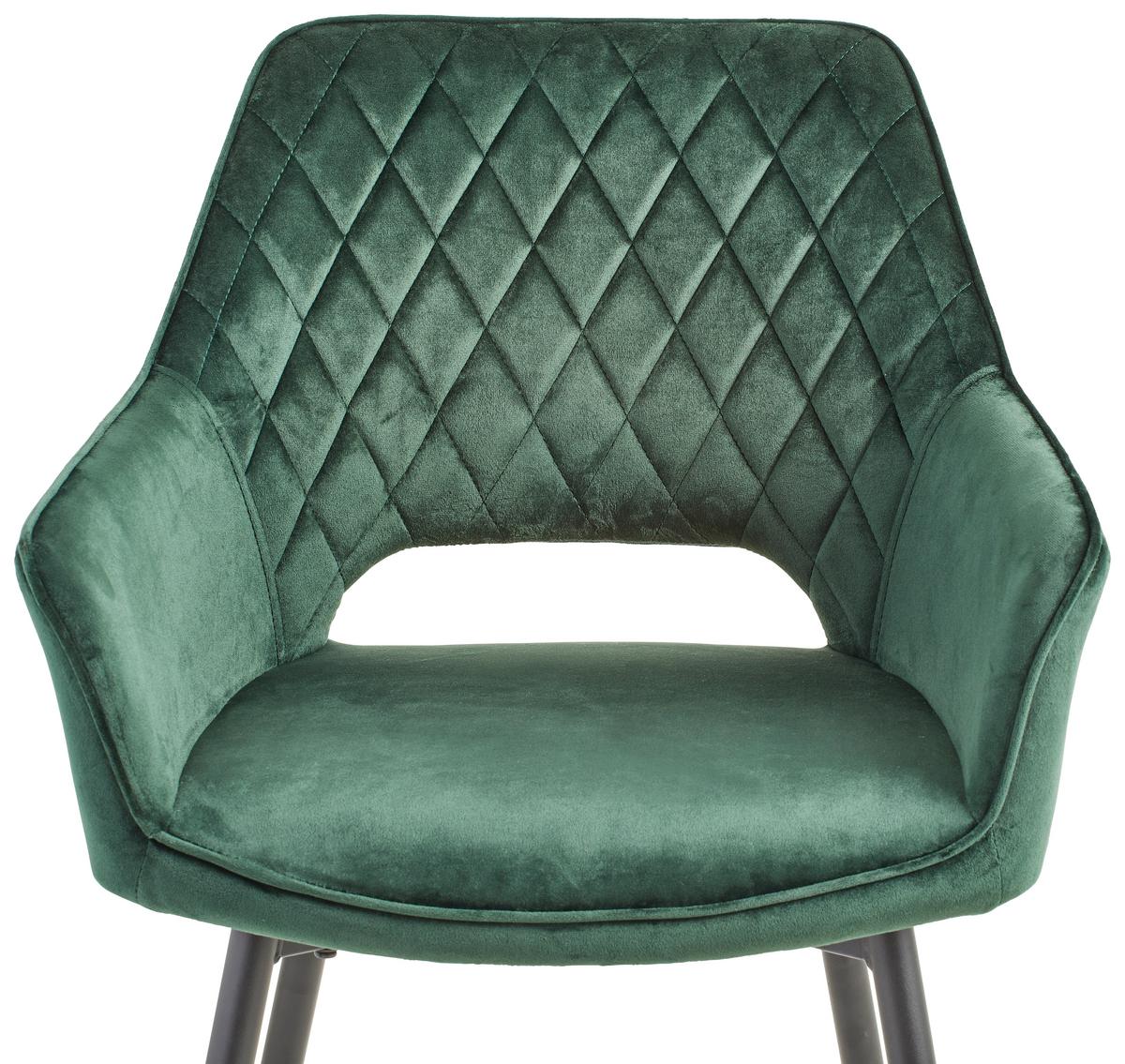 KRZESŁO Z PODŁOKIETNIKAMI GENUA - czarny/ciemnozielony, Konventionell, metal/drewno (56/56/80,5cm) - MID.YOU