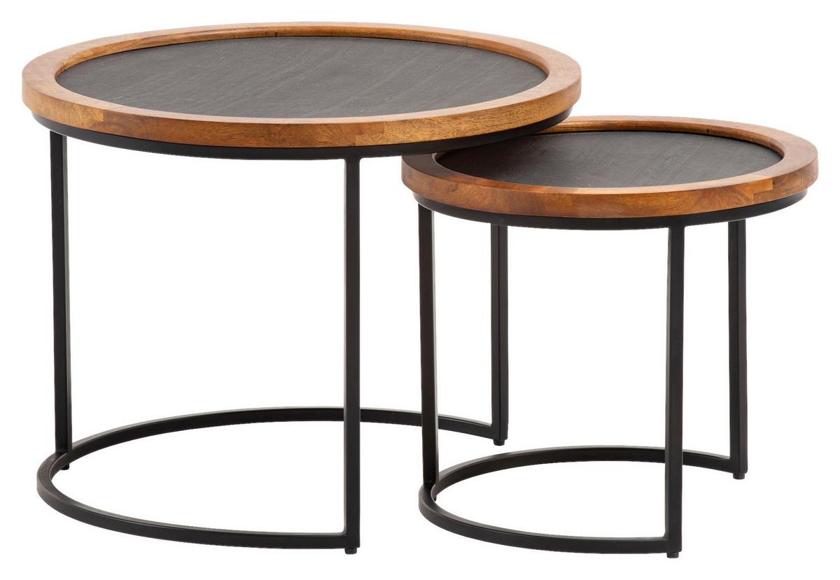 COUCHTISCHSET WL6.778 - Schwarz/Braun, Design, Holz/Kunststoff (60/60/46cm) - MID.YOU