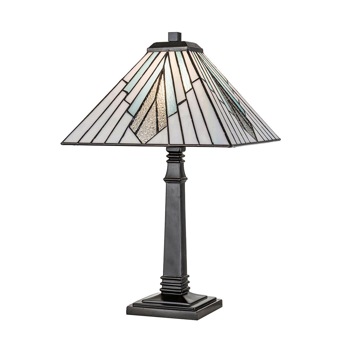 Asztali Lámpa Tf-Alderley-Tl-L - sötétbarna/többszínű, Konventionell, üveg/fém (50,4/30,4/30,4cm) - Elstead Lighting