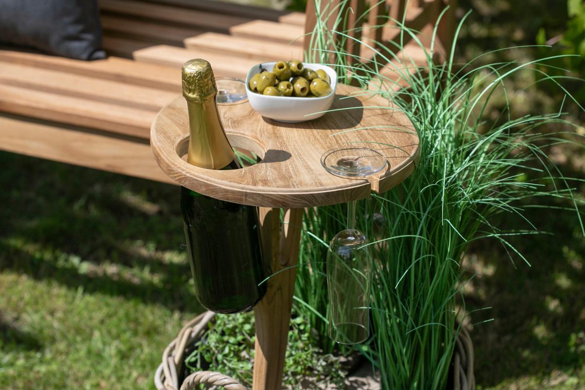 Getränkehalter Woodie Teak - Basics, Holz (31/75cm) - Gardenson