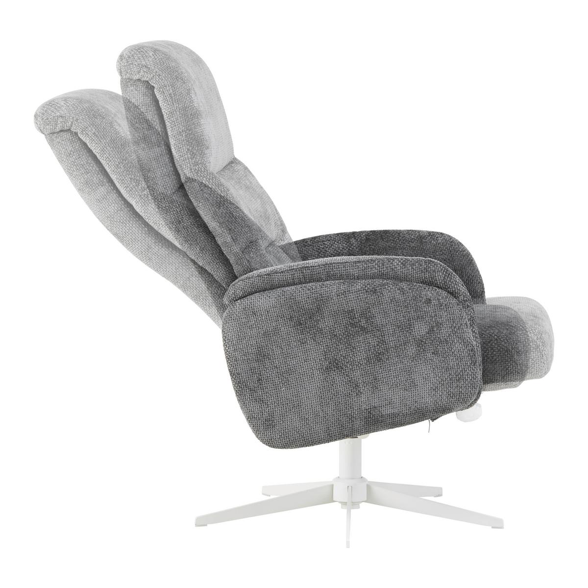 RELAXSESSEL STAR - Weiss/Graphitfarben, Modern, Textil/Metall (72/107-95/86-110cm) - Mömax