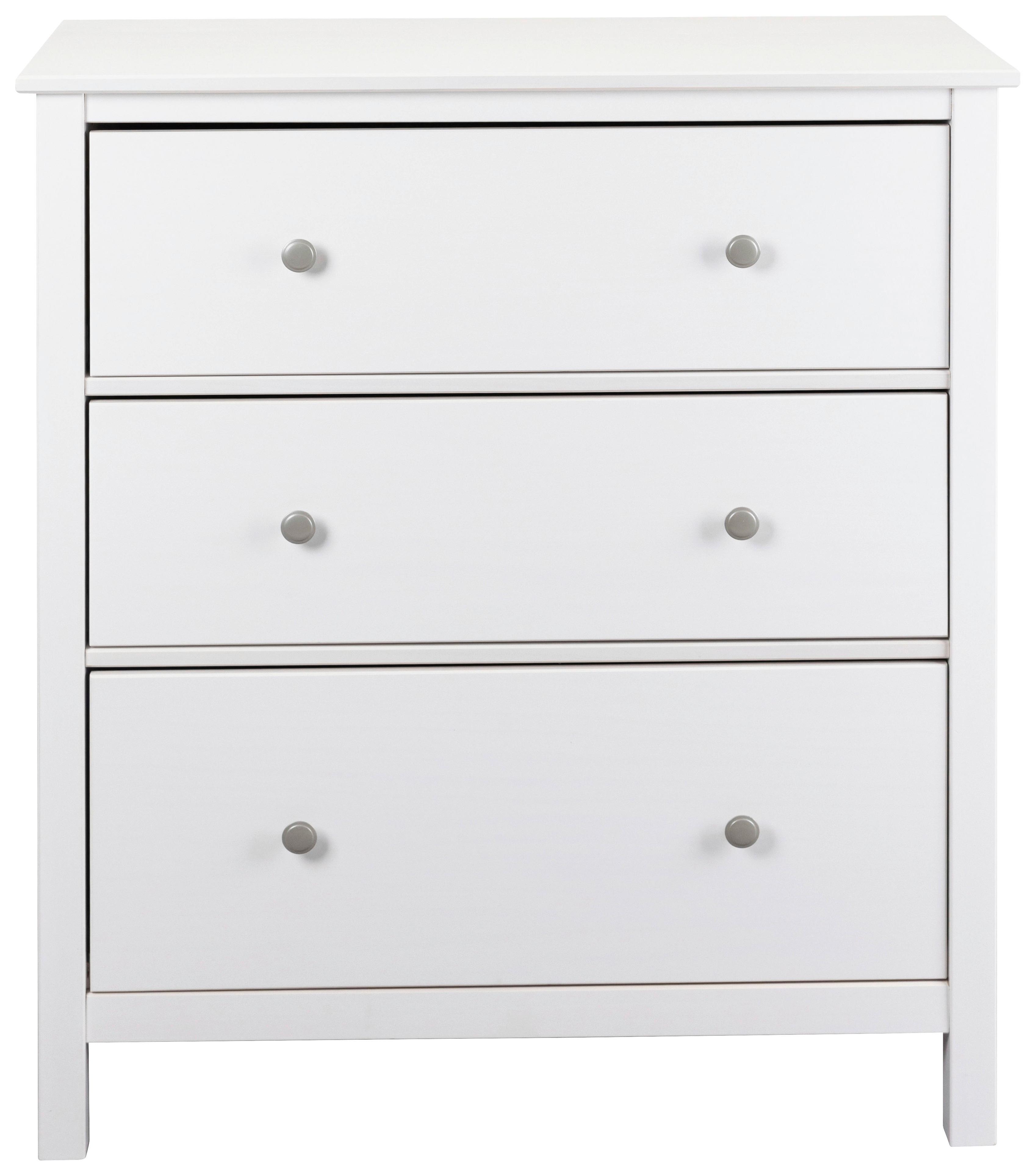 Kommode Chilly Home ca. 85x96x40 cm Weiß - Silberfarben/Weiß, Design, Holz/Metall (85/96/40cm) - Livetastic