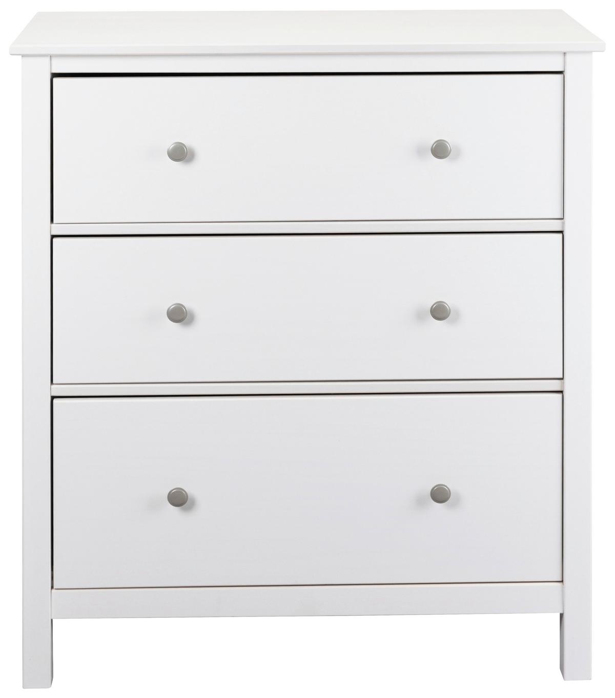 Kommode Chilly Home ca. 85x96x40 cm Weiß - Silberfarben/Weiß, Design, Holz/Metall (85/96/40cm) - Livetastic