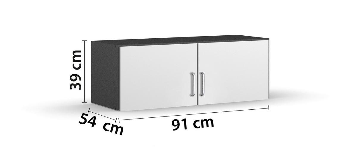 Nastavek Za Omaro Aalen, Bela, Siva, Š. 91 Cm - siva/bela, Konvencionalno, umetna masa/leseni material (91/39/54cm)