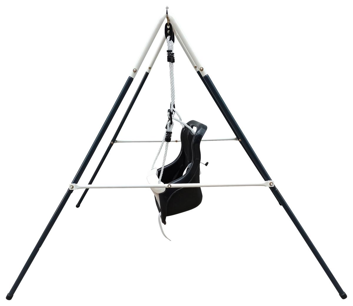 Schaukel Anthrazit/Creme - Anthrazit/Creme, KONVENTIONELL, Kunststoff/Metall (94/118/146cm) - Ambia Garden