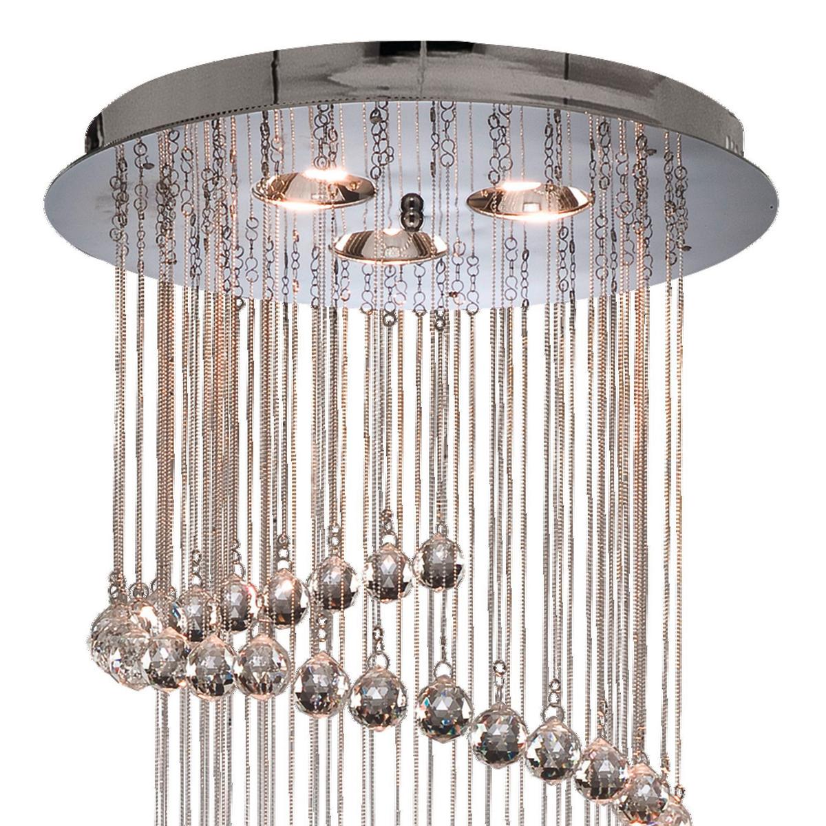 Mennyezeti Lámpa 7743cc Hallway - krómszínű, Design, üveg/fém (39/80cm)