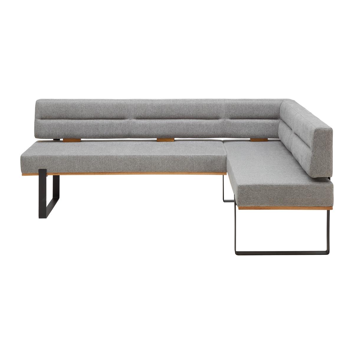 Eckbank in Grau - Schwarz/Grau, KONVENTIONELL, Holz/Textil (220/85/160cm) - Based