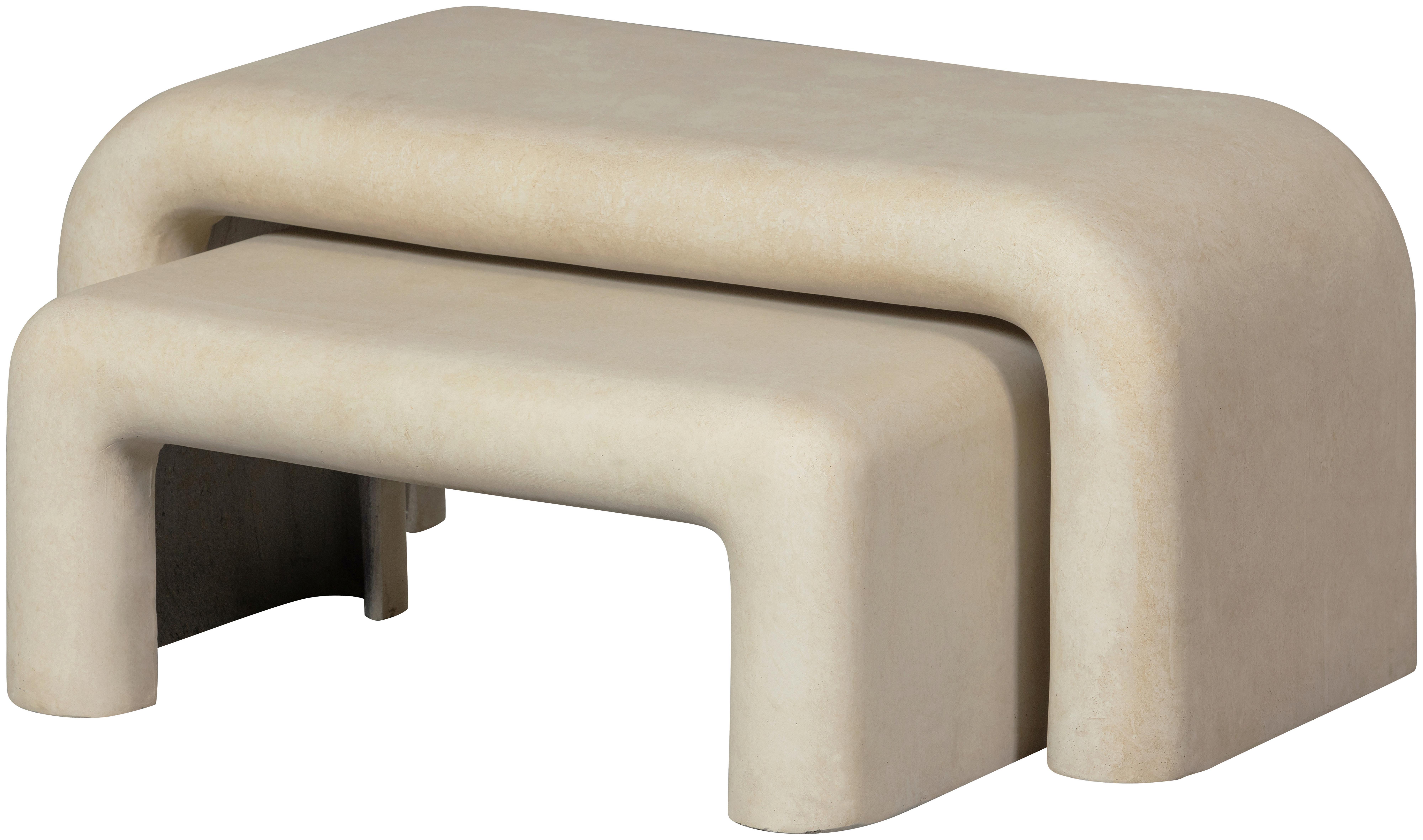 Couchtischset Stani 2er-Set Naturfarben - Naturfarben, Design, Keramik (92/40/42cm) - Livetastic