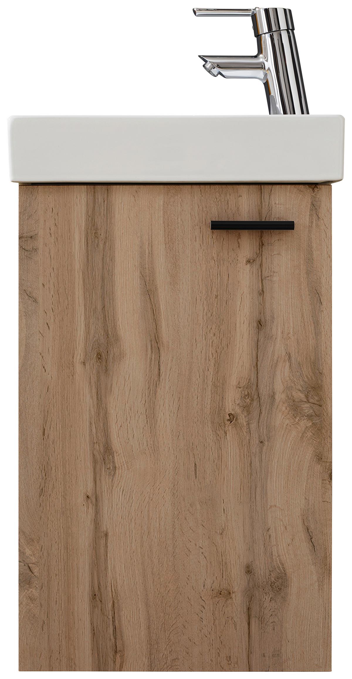 Gästebad Amy 2-teilig in Eichefarben - Wildeiche/Weiss, Modern, Glas/Holzwerkstoff (41/165/23cm) - Mömax