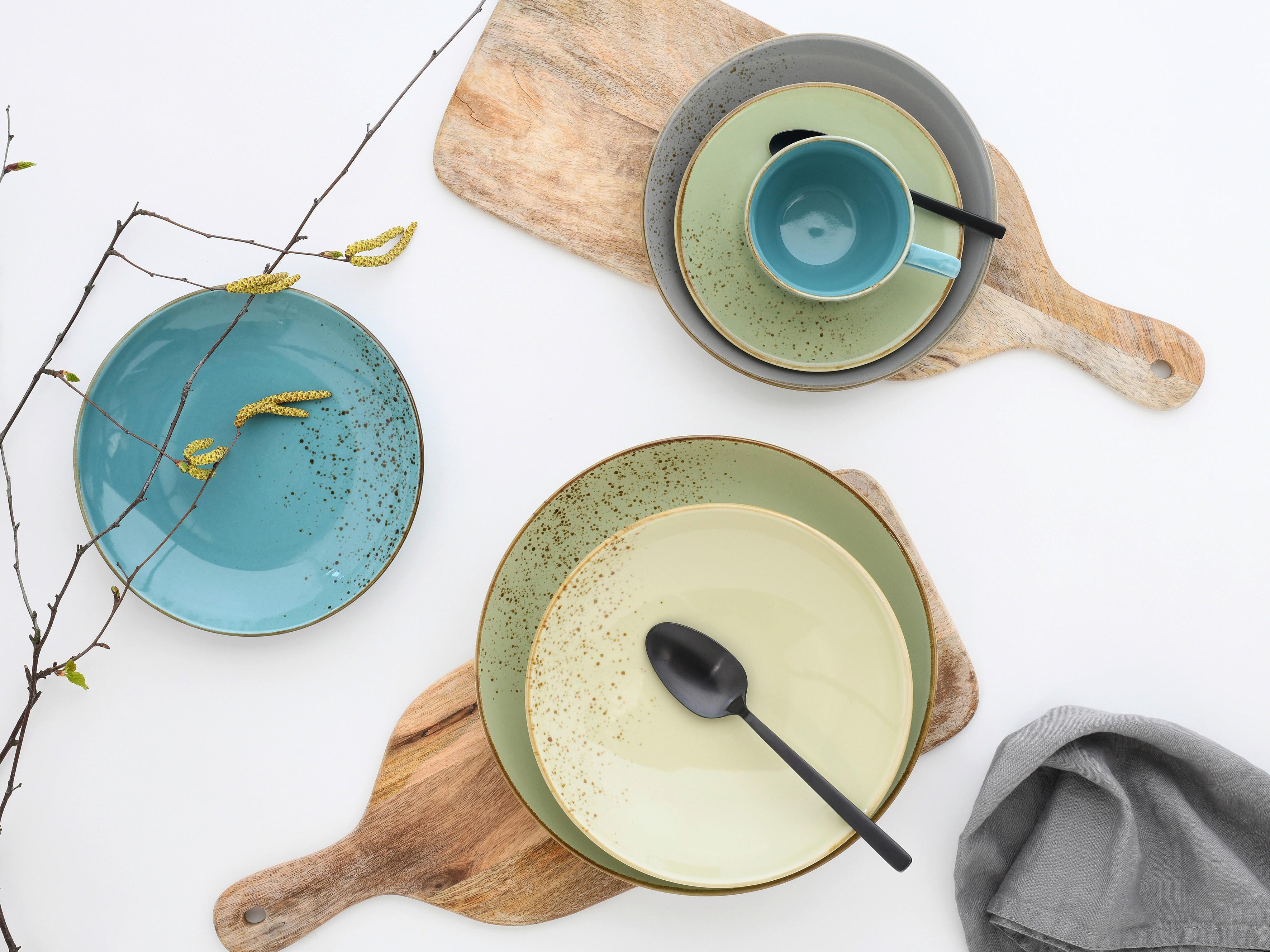 Set Desertnih Krožnikov Water, 6-Delni - turkizna, Trend, keramika (21cm) - Creatable