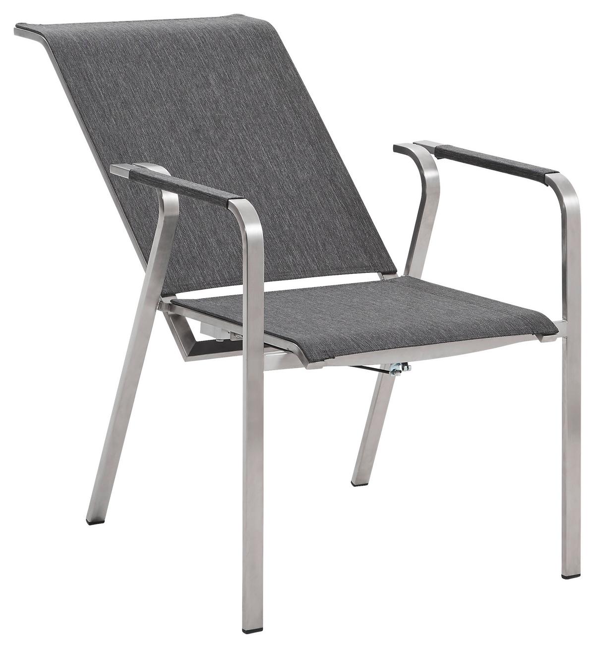 OGRODOWY FOTEL RELAKSACYJNY CAP BENAT MOVE - antracytowy/kolor stalowy, Design, metal/tkanina (55/110/62cm) - Mömax