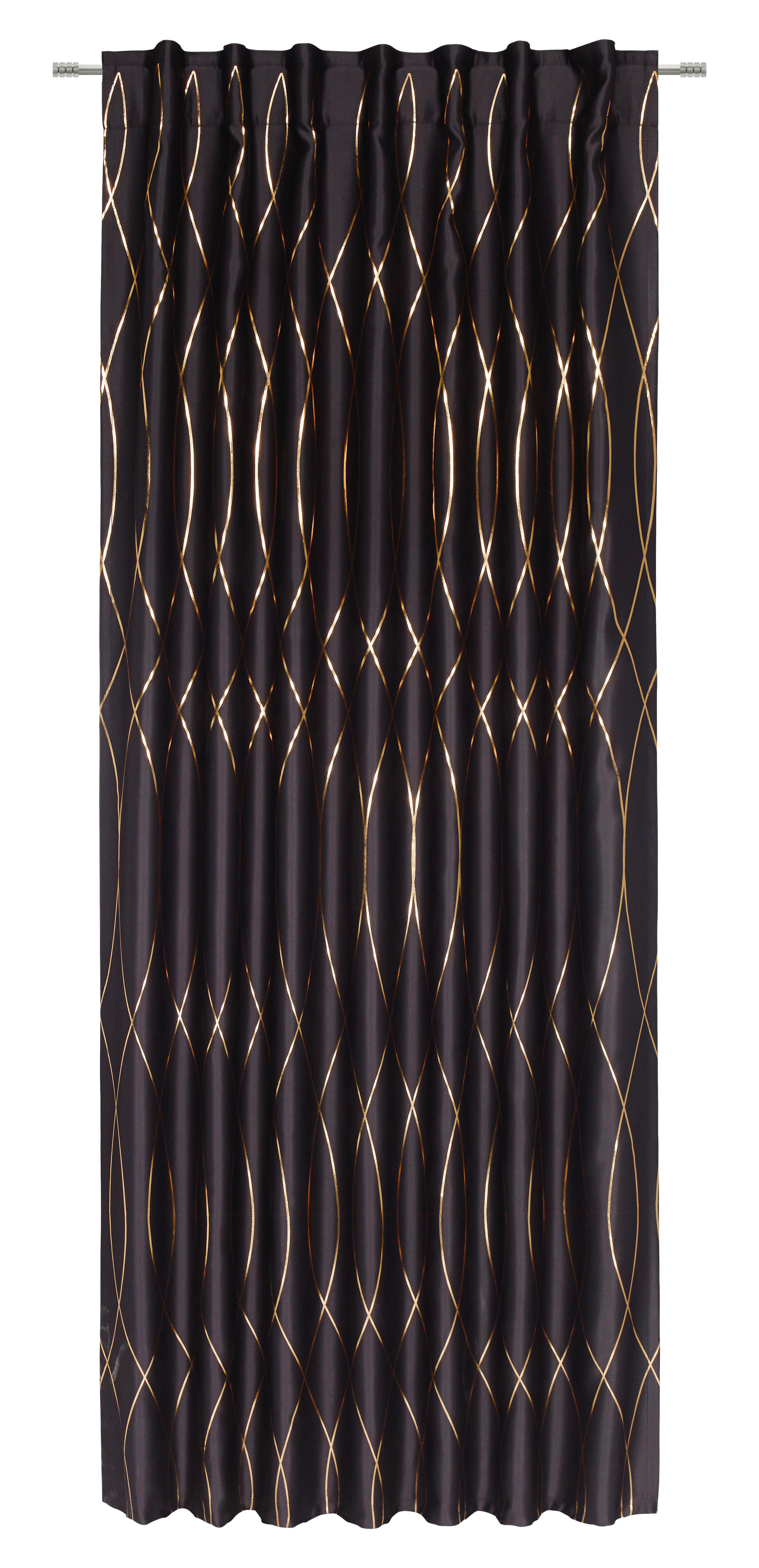 MÖRKLÄGGNINGSGARDIN GLAMOUR -AKT- - svart/kopparfärgad, Lifestyle, textil (140/245cm) - Mömax