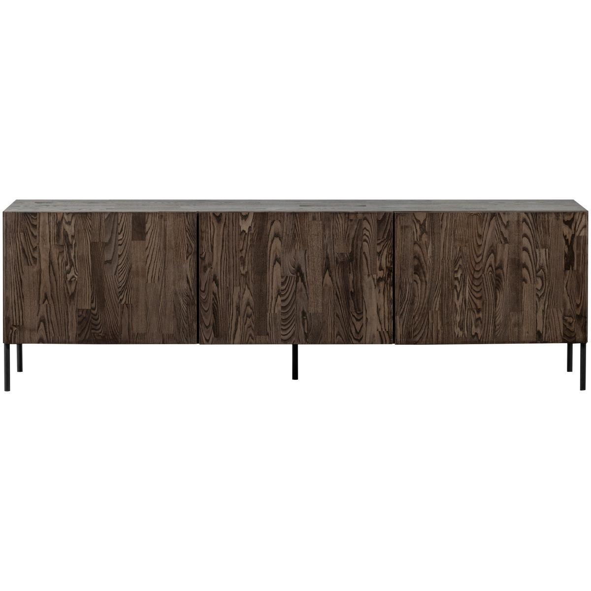 Lowboard Gravure Braun B: 180cm - Schwarz/Braun, Design, Holz/Metall (180/56/46cm) - Livetastic