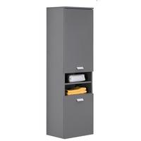 SZAFKA ŚREDNIA MONA - kolor srebrny/szary, Modern, materiał drewnopochodny/metal (40,3/138,3/32cm) - Stylife