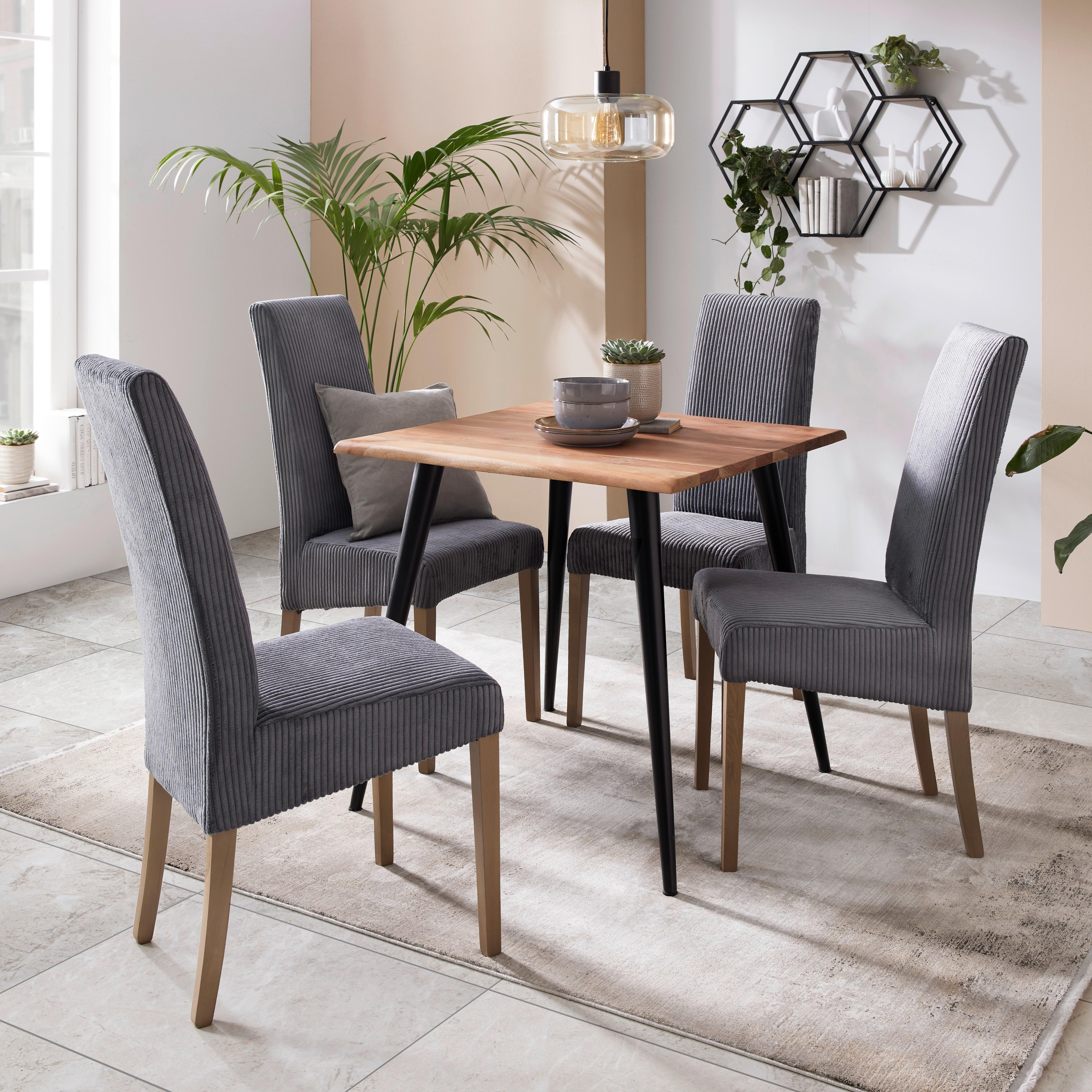 MATBORD MAX - svart/akaciefärgad, Lifestyle, metall/trä (80/76/80cm) - Zandiara