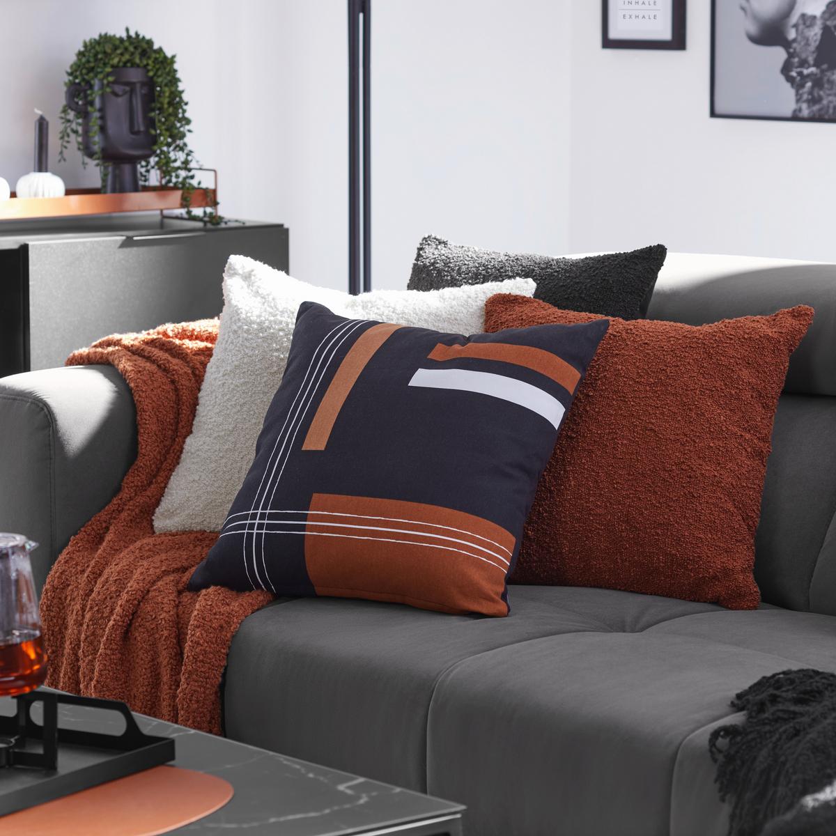 Zierkissen Cross the Line in Weiss ca. 45x45cm - Weiss, Natur (45/45cm) - Modern Living