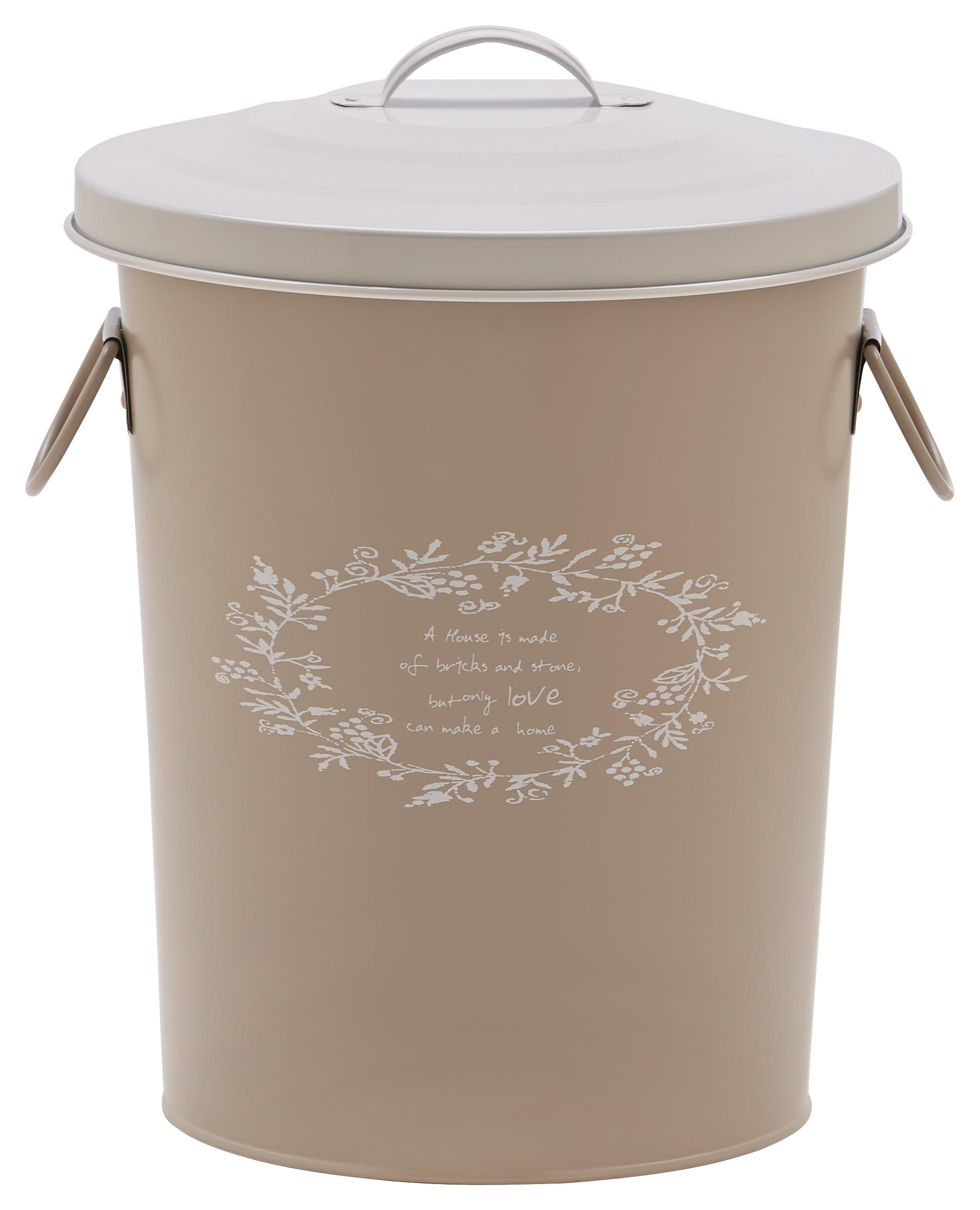 Wäschetonne Lore Creme - Creme/Grau, ROMANTIK / LANDHAUS, Metall (26/32cm) - Zandiara