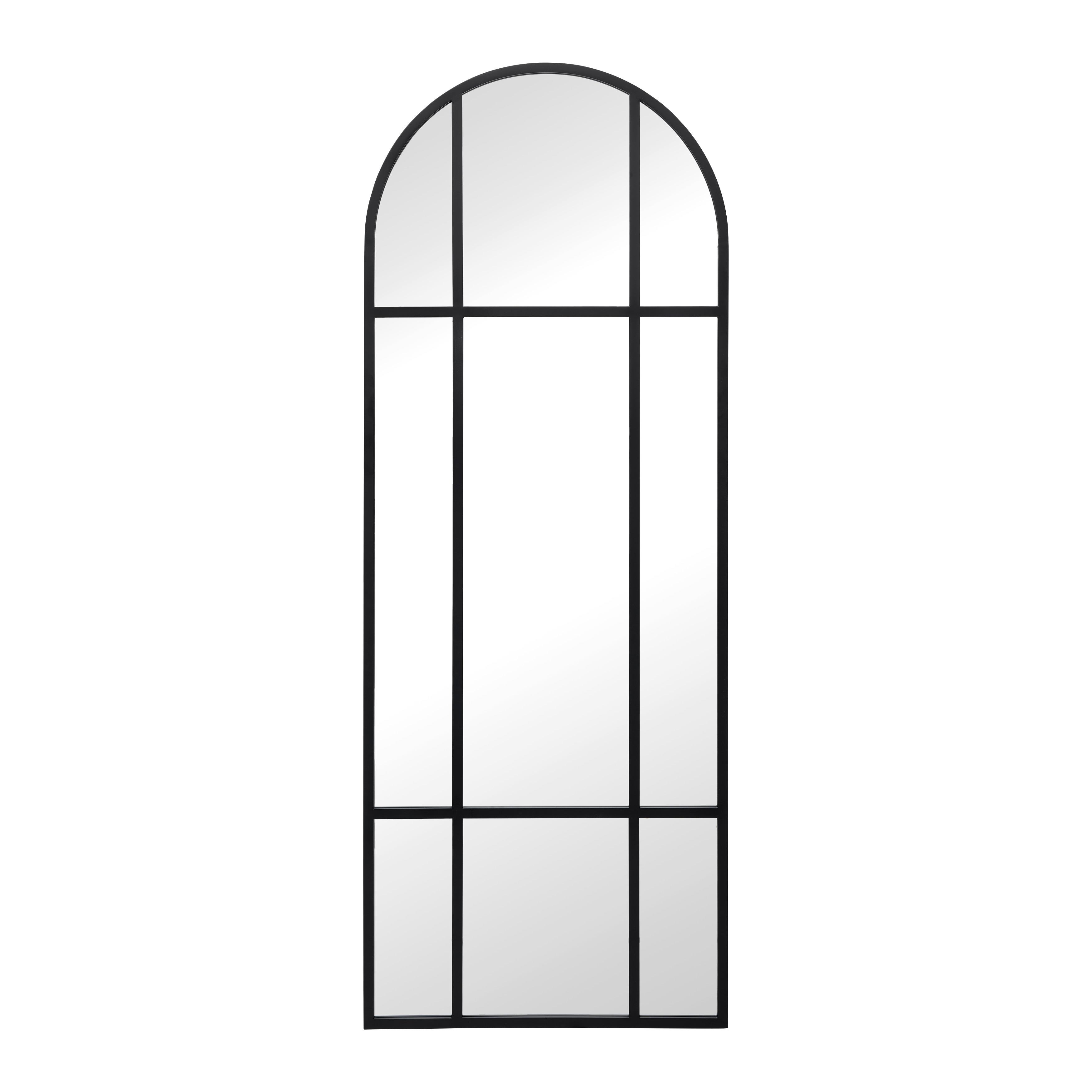 Ogledalo Madon, S Črnim Kovinskim Okvirjem - črna, Moderno, kovina/steklo (70/185/3cm) - Bessagi Home