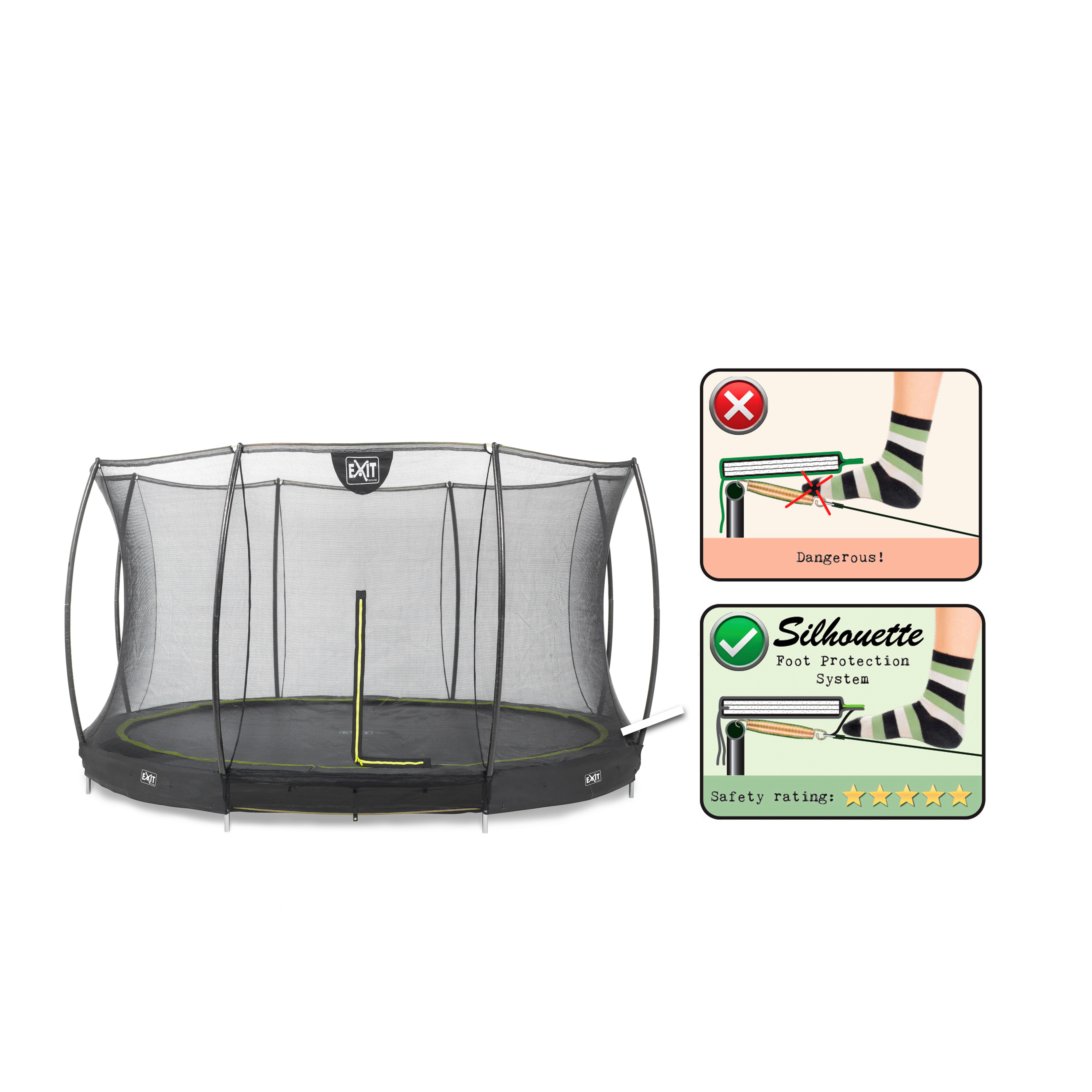 Trampolin Exit Schwarz ø ca. 427cm - Schwarz, KONVENTIONELL, Kunststoff/Metall (427/203cm) - EXIT Toys