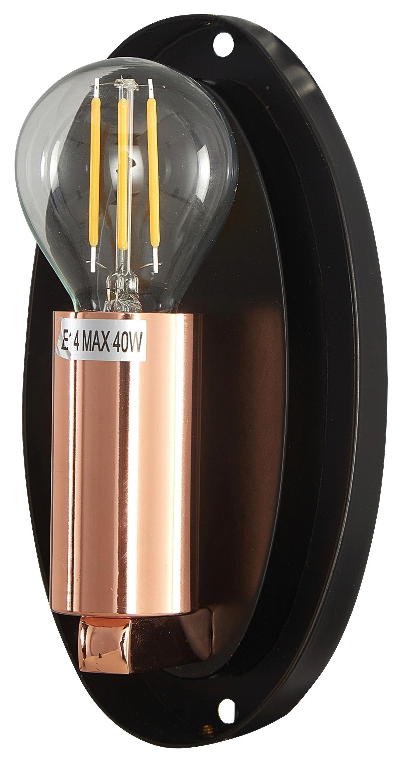 Wandleuchte Mabell Kupfer max. 40 Watt - Schwarz/Kupferfarben, Basics, Glas/Metall (20,8/27,5/12,8cm) - MAYTONI