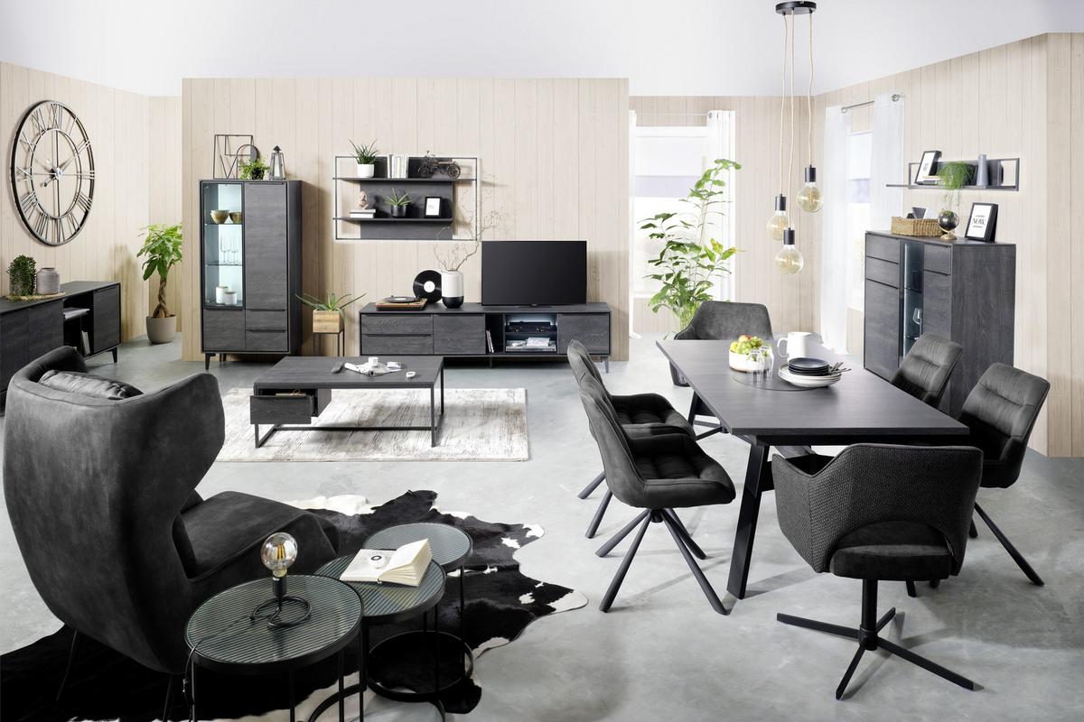 Wandpaneel in Anthrazit - Anthrazit, Modern, Holzwerkstoff (129/75/25cm) - Premium Living