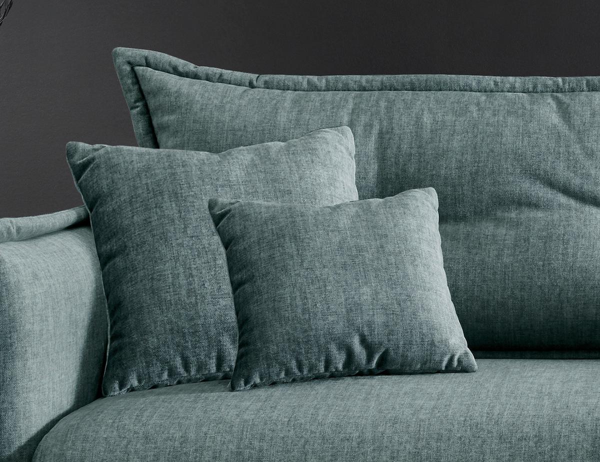 Wohnlandschaft Lava Hellblau Velours - Türkis/Schwarz, MODERN, Textil/Metall (255/180cm) - Livetastic