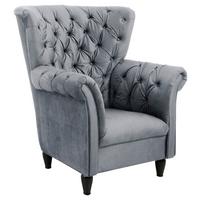 Fotelj Cupido, Siva - siva/črna, Design, tekstil/les (96/112/86cm) - MID.YOU