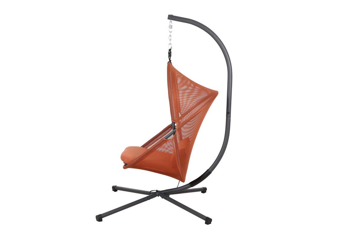 HÄNGESESSEL M90914 - Anthrazit/Rot, KONVENTIONELL, Kunststoff/Textil (123/195/106cm) - Siena Garden