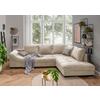 Wohnlandschaft Alvito Beige Cord - Beige/Schwarz, Design, Holz/Textil (298/202cm) - MID.YOU