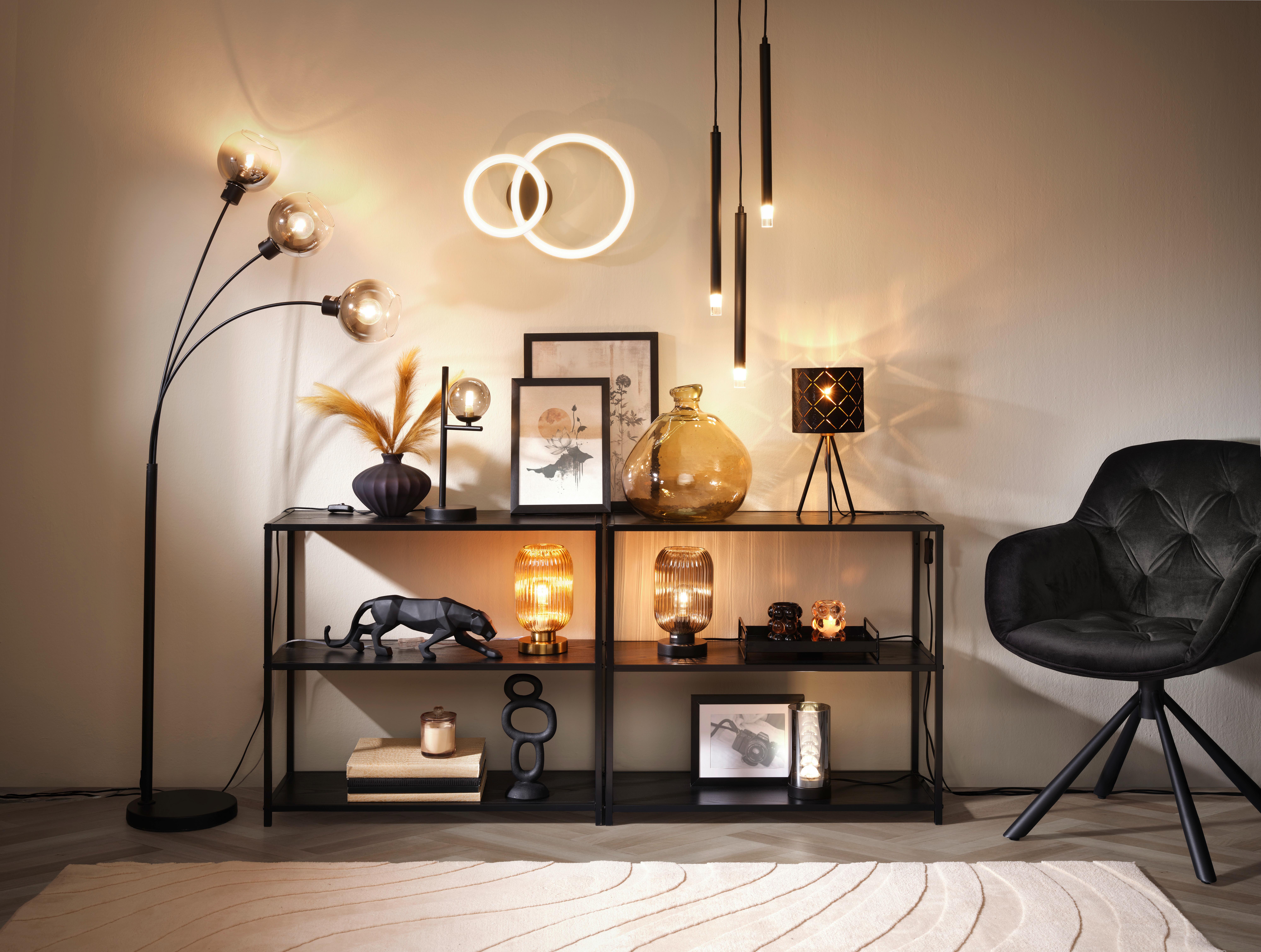 BORDSLAMPA EXI - kromfärg/Schwarzchrom, Modern, metall/glas (14/24cm) - Mömax