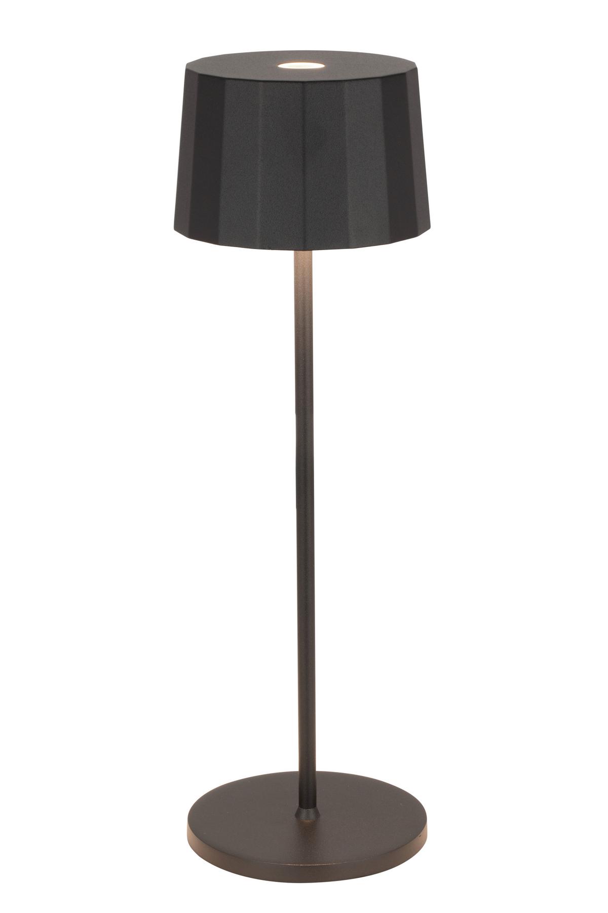 LAMPA STOŁOWA Z AKUMULATOREM PLEAT - czarny, Design, tworzywo sztuczne/metal (11/35cm) - Dieter Knoll