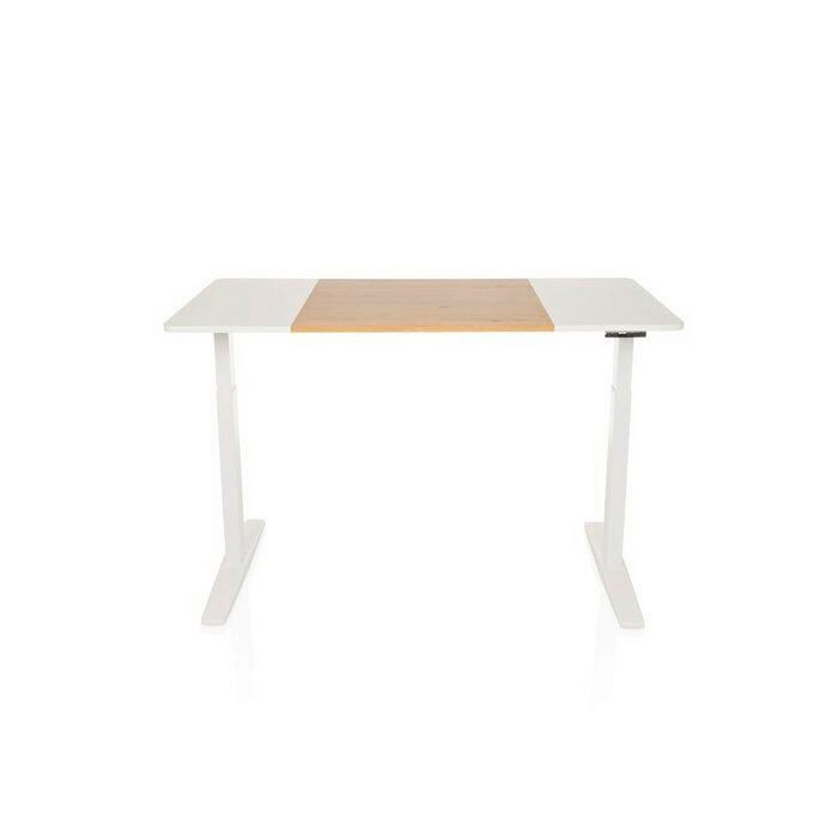 Pisalna Miza Stand T3, Bela, Hrast - barve hrasta/bela, Moderno, kovina/leseni material (140/70/73 - 118cm) - MID.YOU