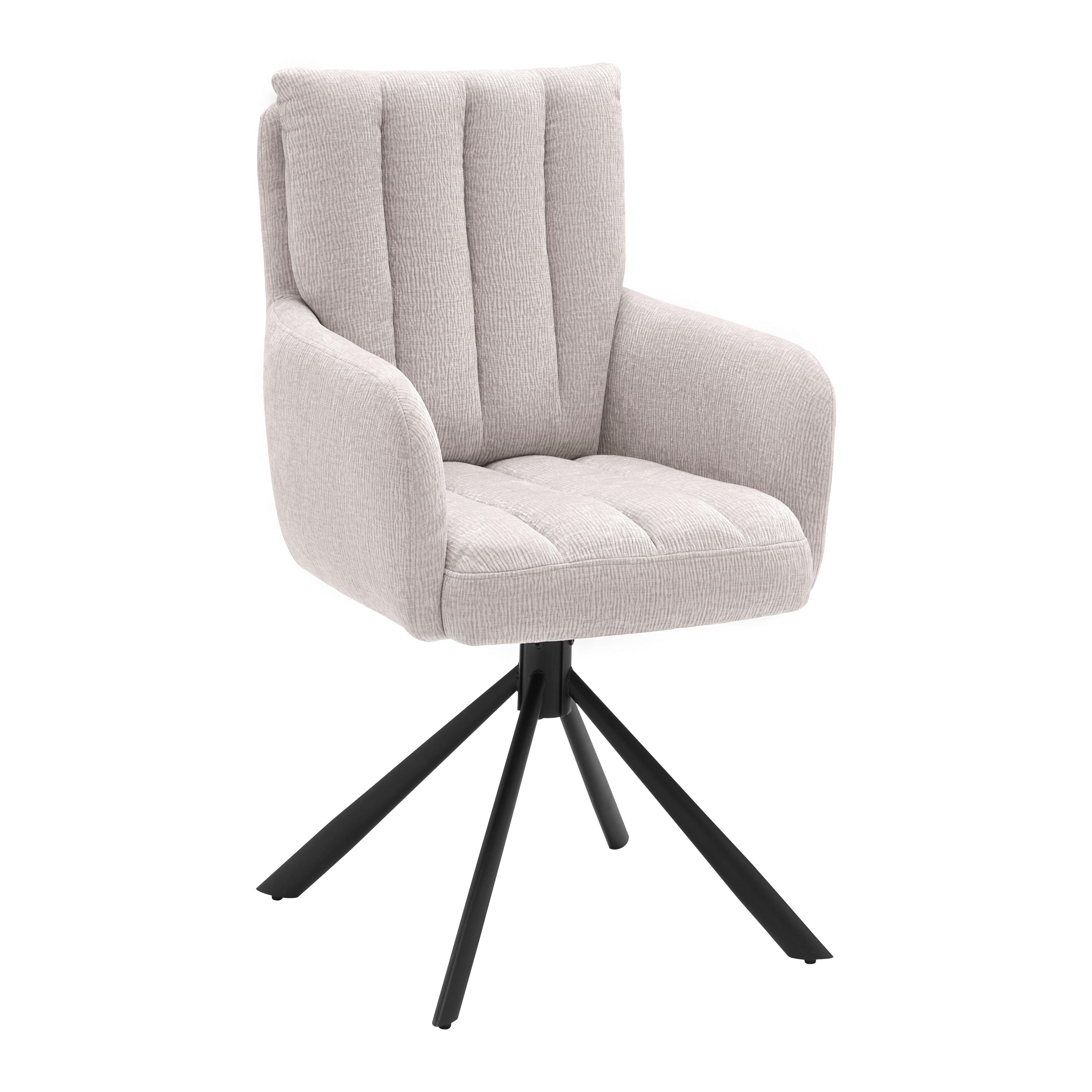 Drehstuhl Charlotte Hellgrau/Schwarz - Hellgrau/Schwarz, MODERN, Textil/Metall (61/96/67cm) - Mömax