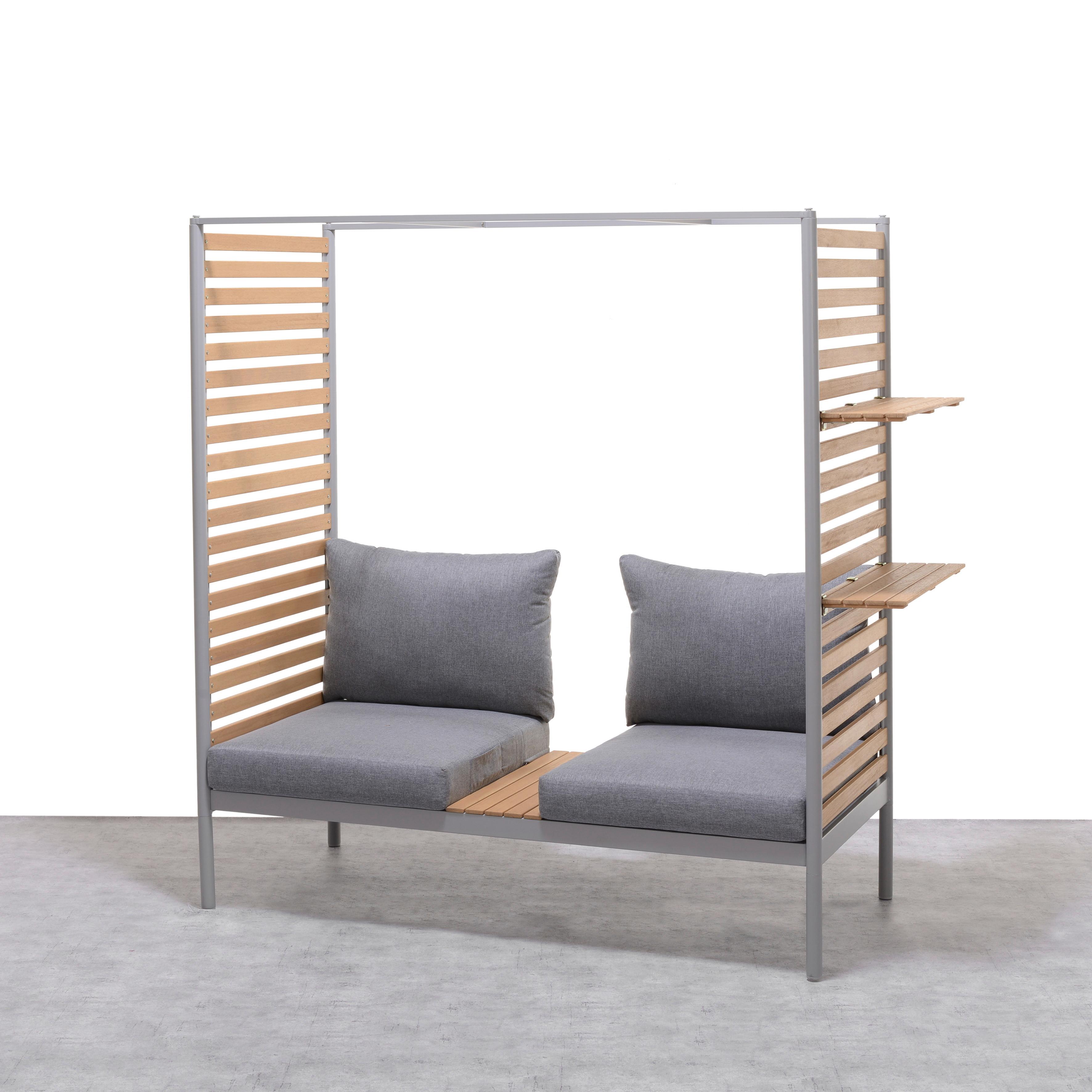 LOUNGESOFFA RENATE - ljusgrå, Modern, metall/trä (169/170/77cm) - Mömax