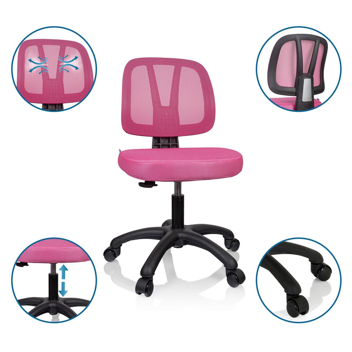 Otroški Vrtljivi Stol Kid Yu 200, Roza - roza, Basics, umetna masa/tekstil (46/84/51cm) - MID.YOU