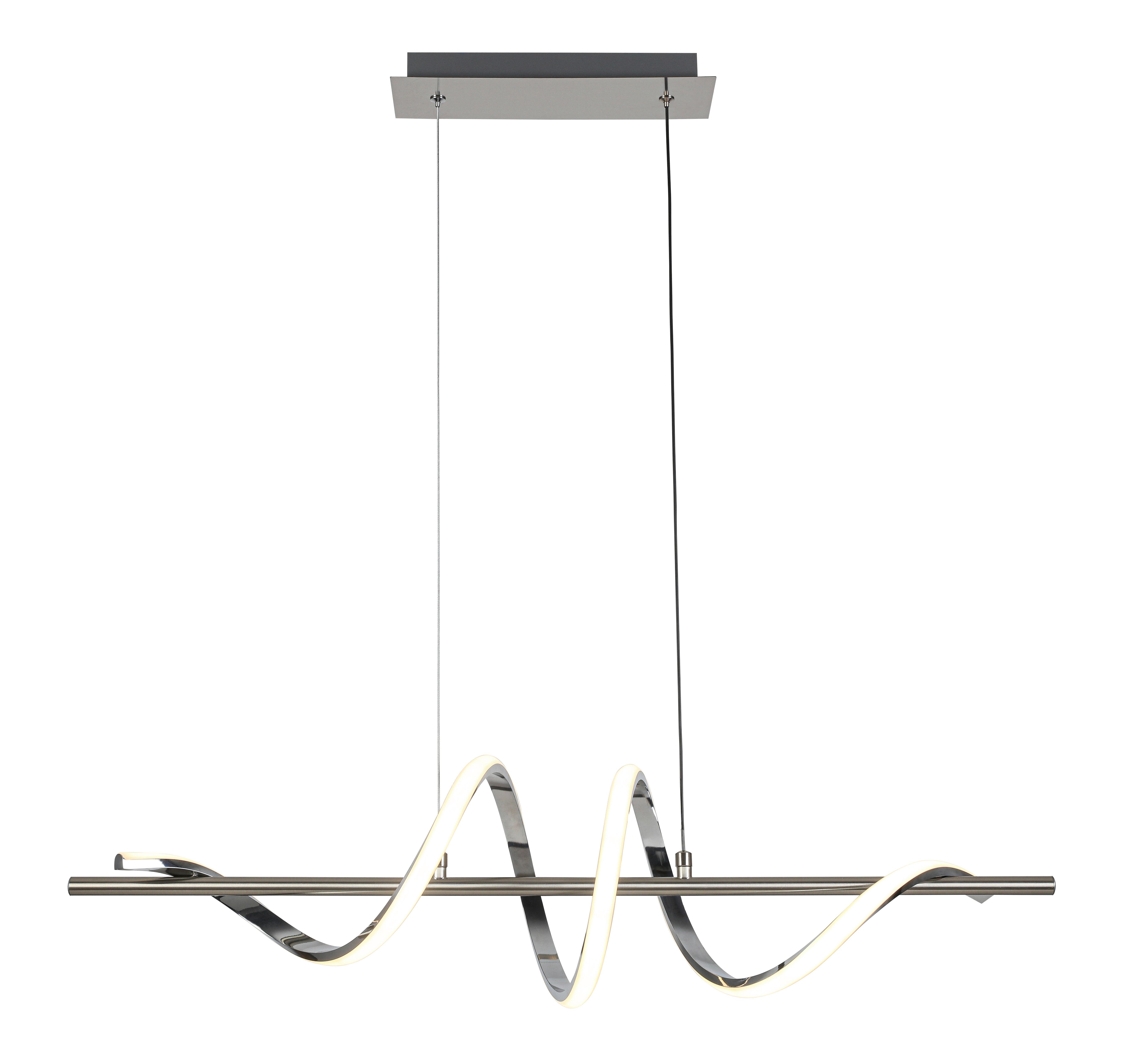 LED-HÄNGLAMPA LINA - kromfärg/nickelfärgad, Modern, metall/plast (80/20/120cm) - Mömax