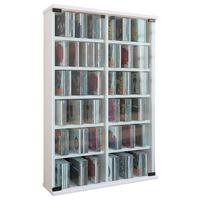 CD-Regal Roma ca. 60x92x18cm Weiß - Weiß, Basics, Glas/Holzwerkstoff (60/92/18cm) - MID.YOU