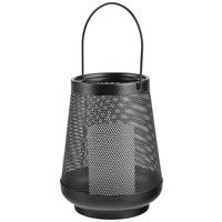 Laterne Theo in  Schwarz Ø ca. 15cm - Schwarz, MODERN, Metall (15/19,5cm) - Modern Living