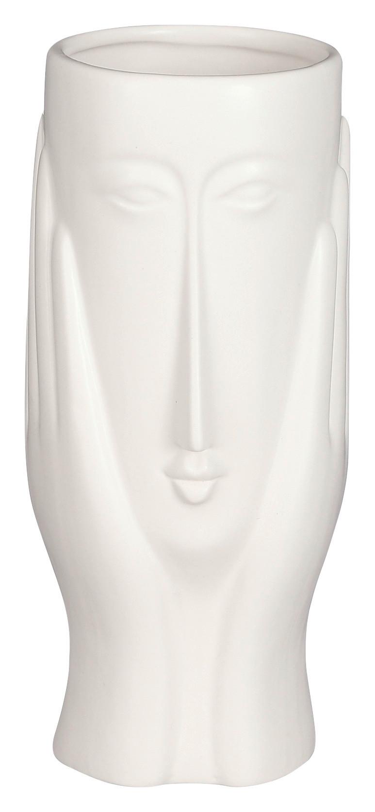 Váza Face - fehér, Modern, kerámia (7/20cm)