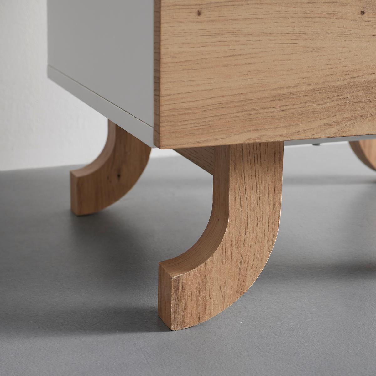Nachttisch Vira Weiß/Kieferfarben Echtholz - Weiß/Kieferfarben, MODERN, Holz (48/60/43cm) - Bessagi Home