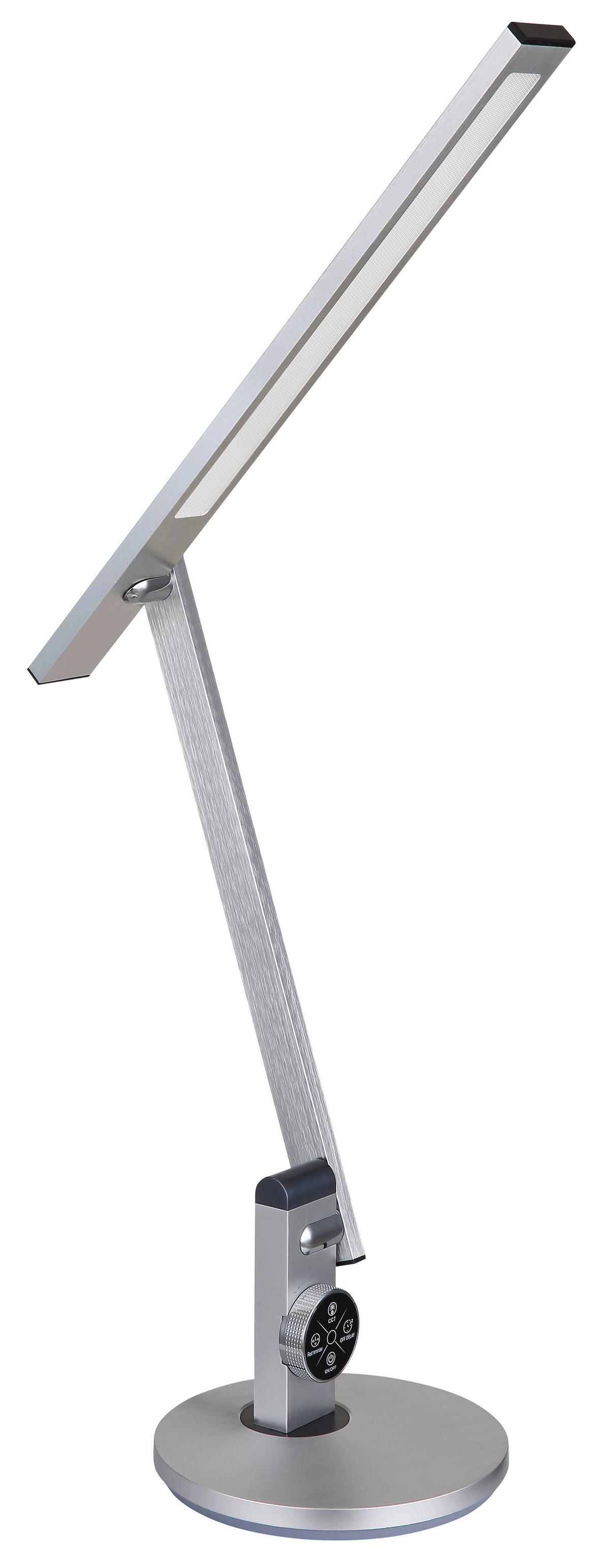 LED-Schreibtischleuchte Solana Opal/Silberfarben max. 12 Watt - Silberfarben/Opal, Design, Kunststoff/Metall (63,5/19/49,9cm) - Globo