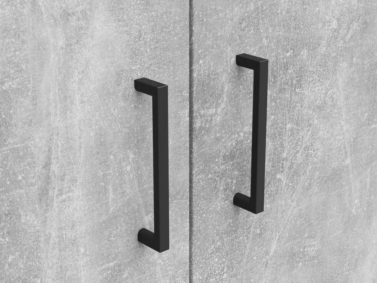 Schrank Multistauraum Betonoptik - Schwarz/Grau, MODERN, Holzwerkstoff/Kunststoff (80/195/40cm) - Mömax