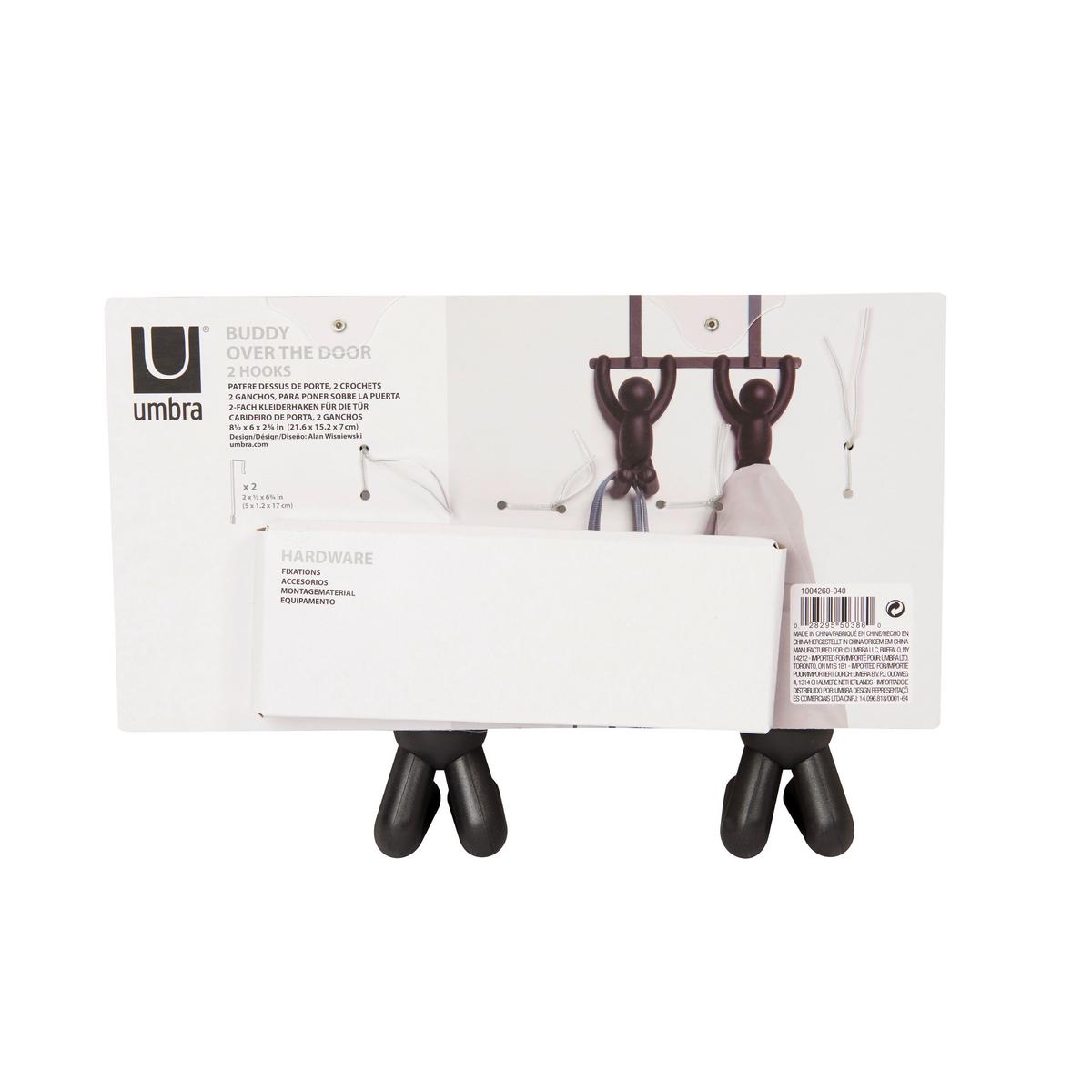WIESZAK NA DRZWI 1004260-040 - czarny, Basics, tworzywo sztuczne/metal (11/30/22cm) - Umbra