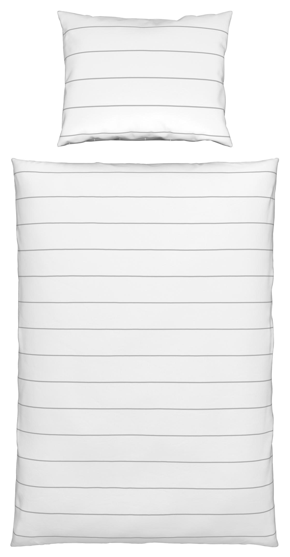 Ágyneműhuzat-garnitúra Kira - fehér/szürke, Modern, textil (140/200cm) - Modern Living
