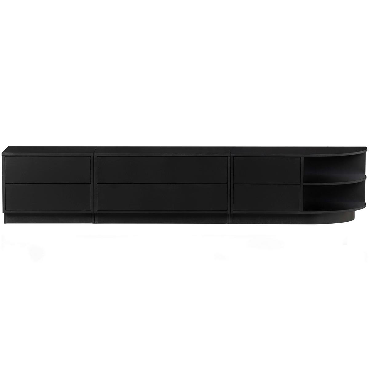 Lowboard Finca Schwarz - Schwarz, Design, Holz (78/40/40cm) - Livetastic