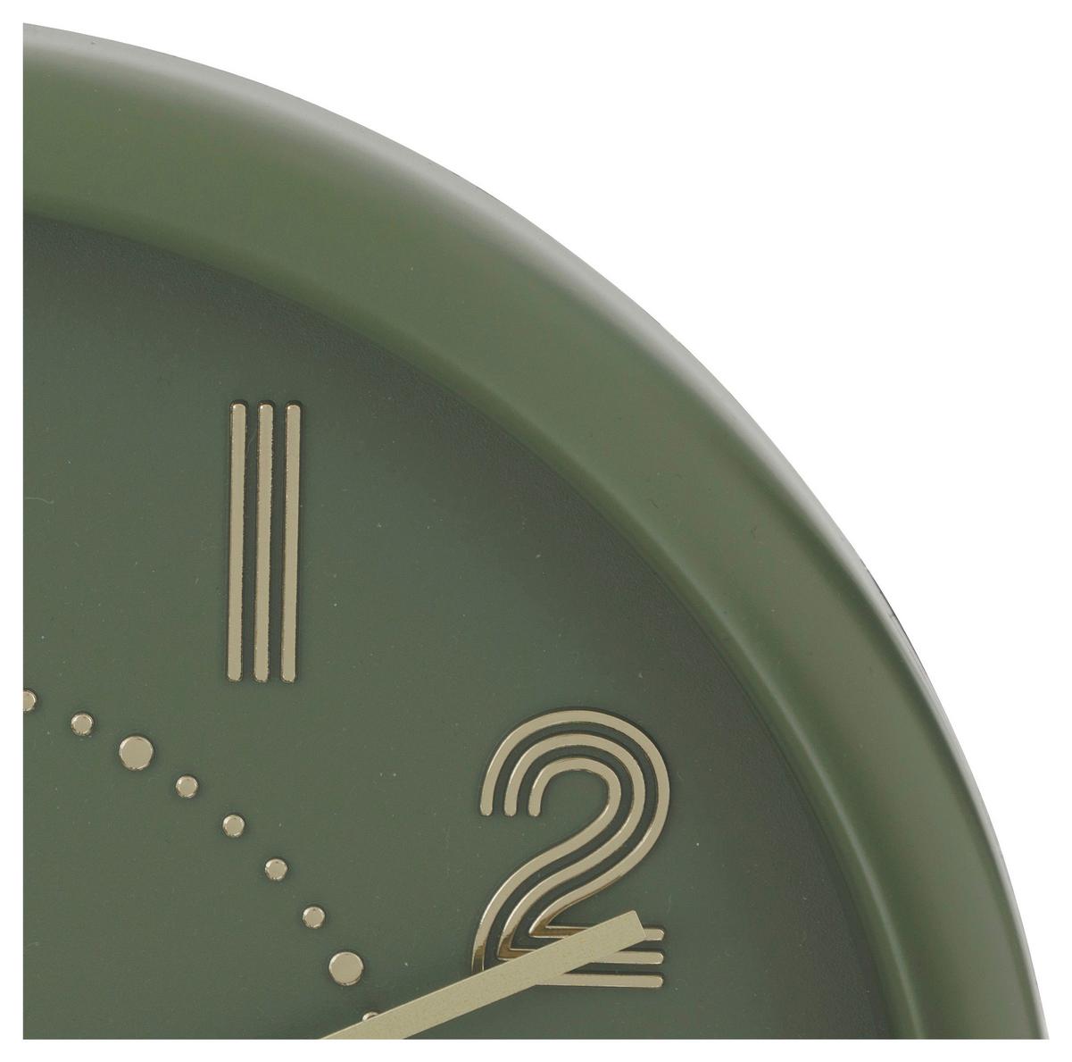 Wanduhr Calmo Olivgrün - Olivgrün, Glas/Kunststoff (30,5/4,3cm) - Mömax