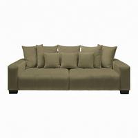 Bigsofa Matteo Olivgrün - Schwarz/Olivgrün, Modern, Holz (246/93/124cm) - Based