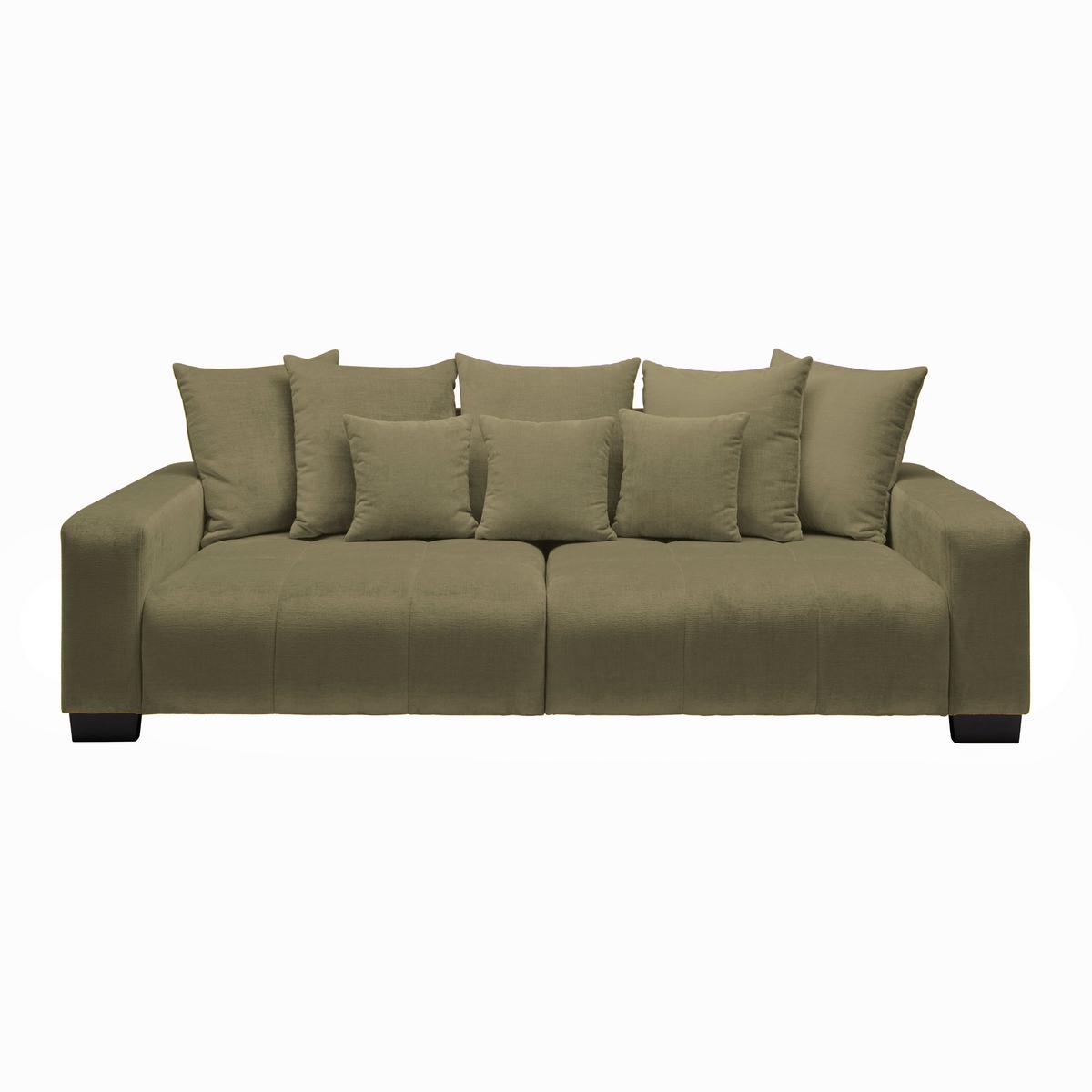 Bigsofa Matteo Olivgrün - Schwarz/Olivgrün, Modern, Holz (246/93/124cm) - Based