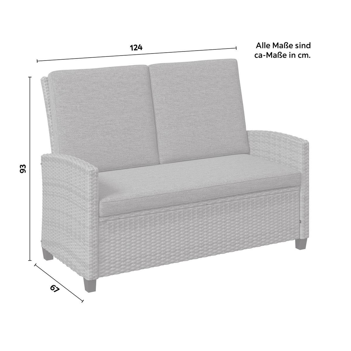 Gartenset Hannah Grau, 4-teilig - Grau, Basics, Kunststoff/Textil (55,5/92,5/42cm) - Mömax