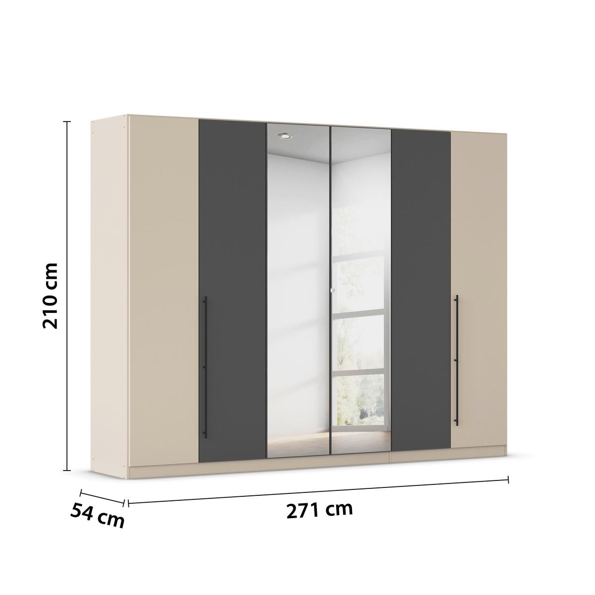 Șifonier Safari - gri/șampanie, Konventionell, material pe bază de lemn (271/210/54cm)
